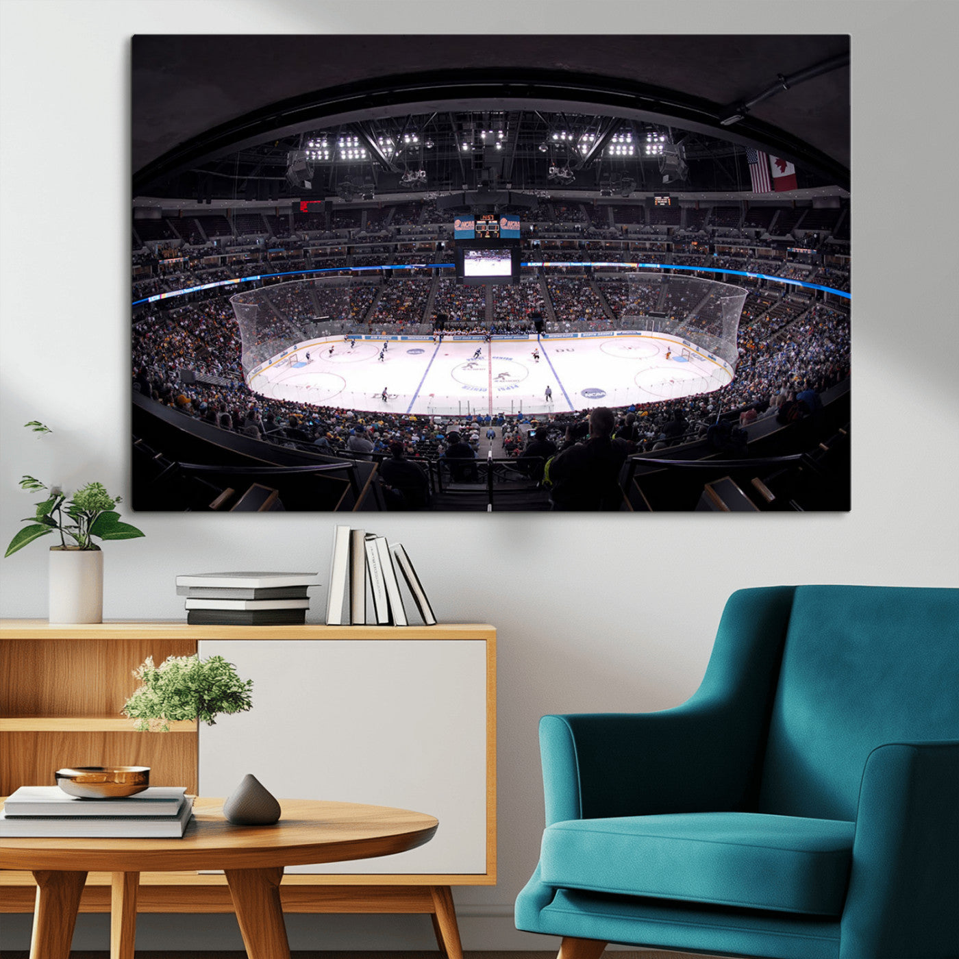 MGV-CV-36X24 - Ball Arena Denver Colorado Avalanche Hockey Team Wall Art Canvas Print - Denver Ice Hockey Stadium