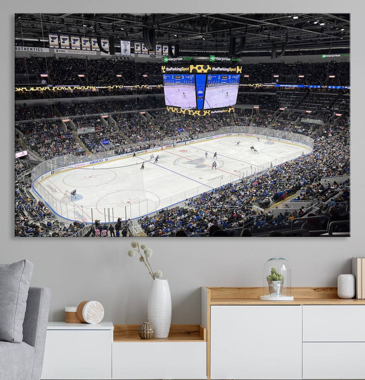 Enterprise Center Missouri St. Louis Blues Hockey Stadium Wall Art Canvas Print