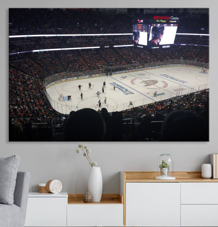 Honda Center California Anaheim Ducks Hockey Stadium Wall Art Canvas Print