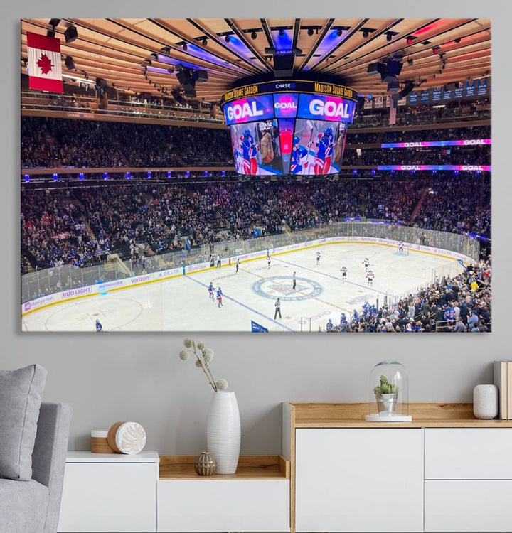 Madison New York Rangers Hockey Stadium Wall Art Canvas Print