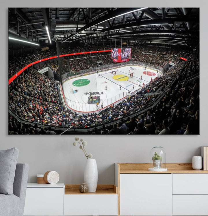 Vaudoise Lausanne Ice Hockey Arena Stadium Wall Art Canvas Print