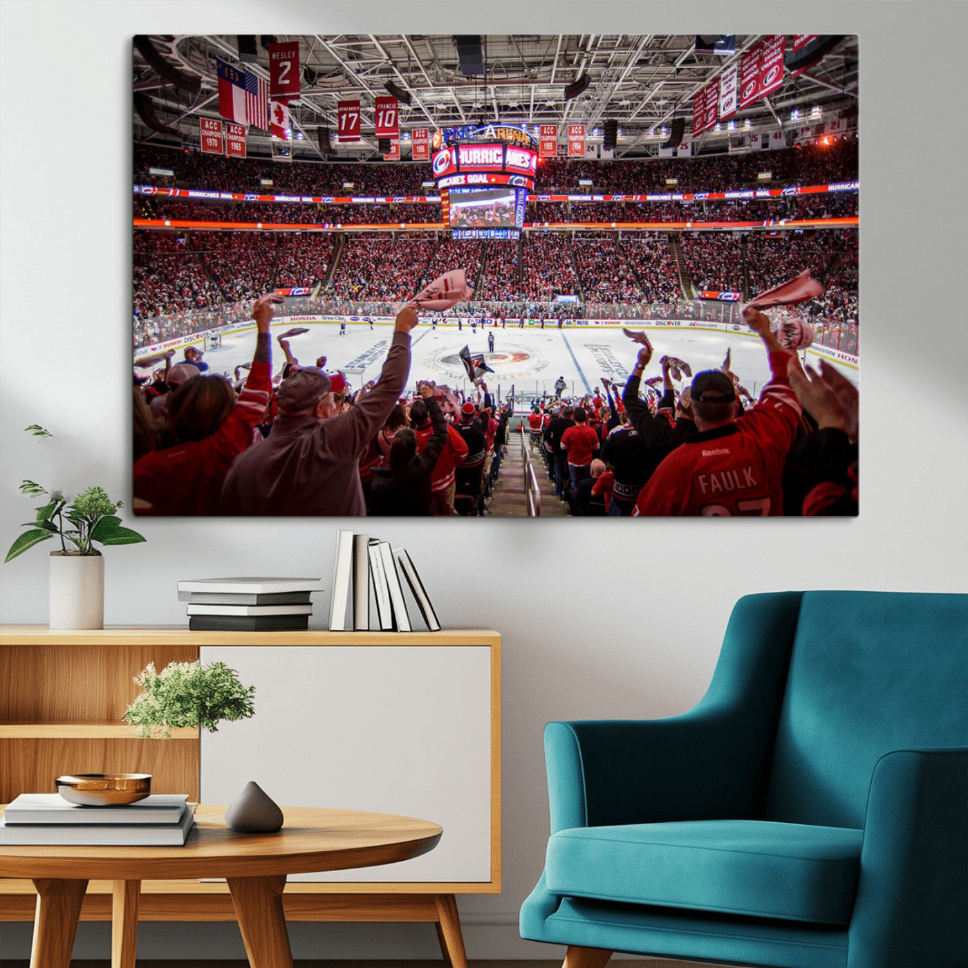 MGV-CV-36X24 - Carolina Hurricanes Ice Hockey Stadium Wall Art, Carolina Hurricanes Canvas Print