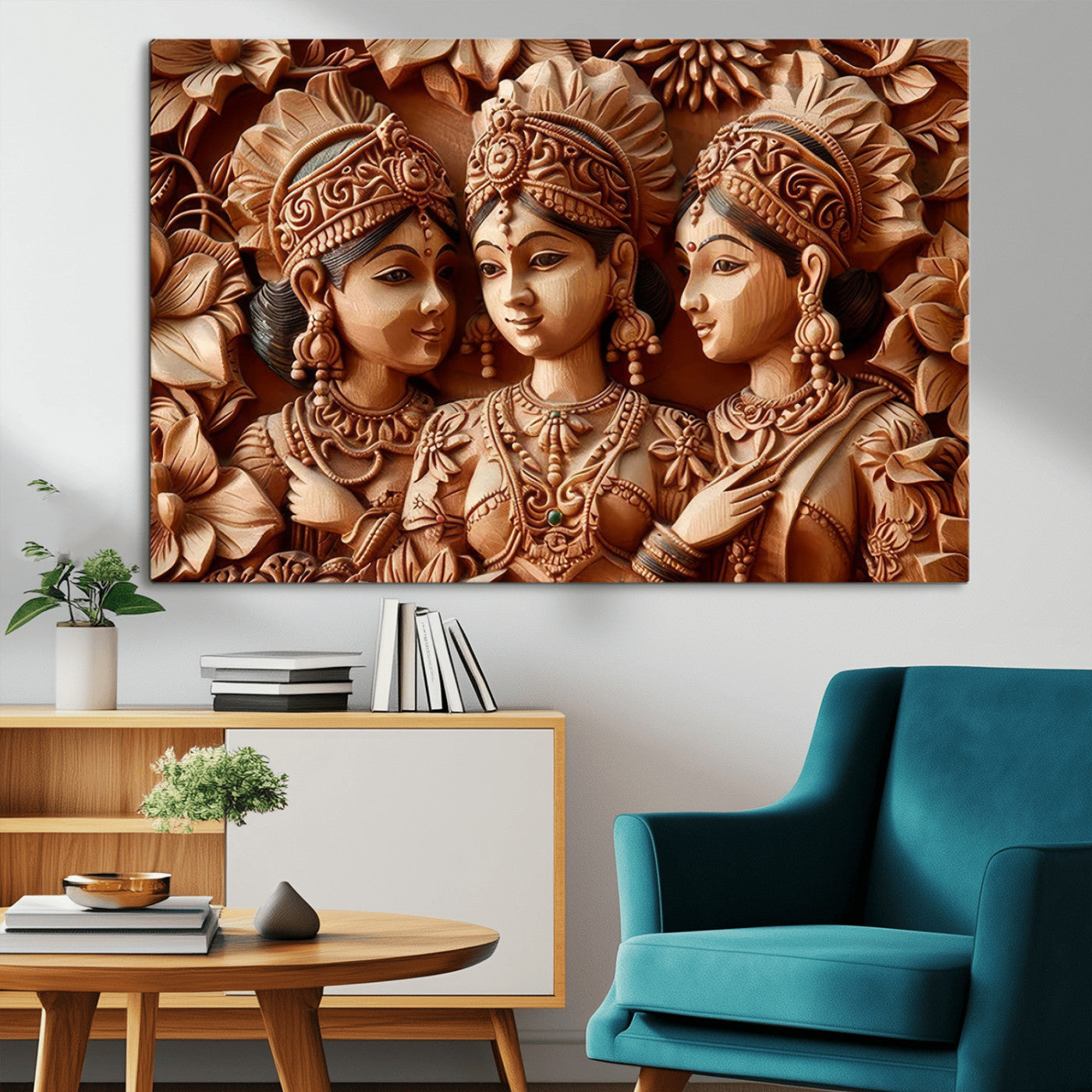 MGV-CV-36X24 - Indian Woman Statue Wall Art Canvas Print