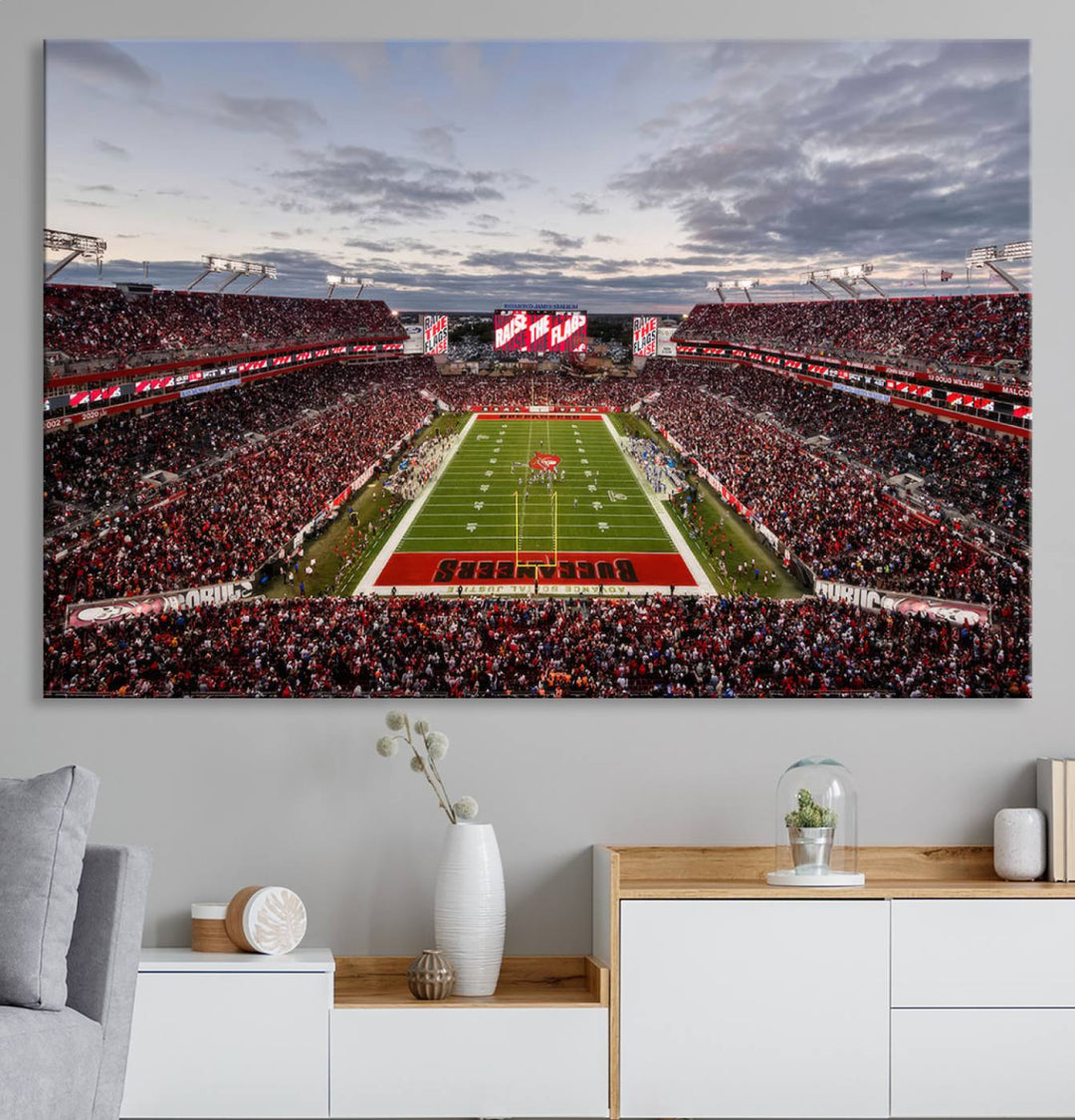 Florida Tampa Raymond James Stadium Wall Art Canvas Print - NFL Football Stadium Print