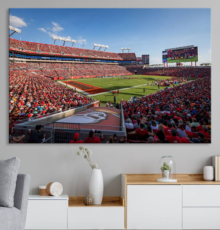 Florida Tampa Raymond James Stadium Wall Art Canvas Print - NFL Football Stadium Print