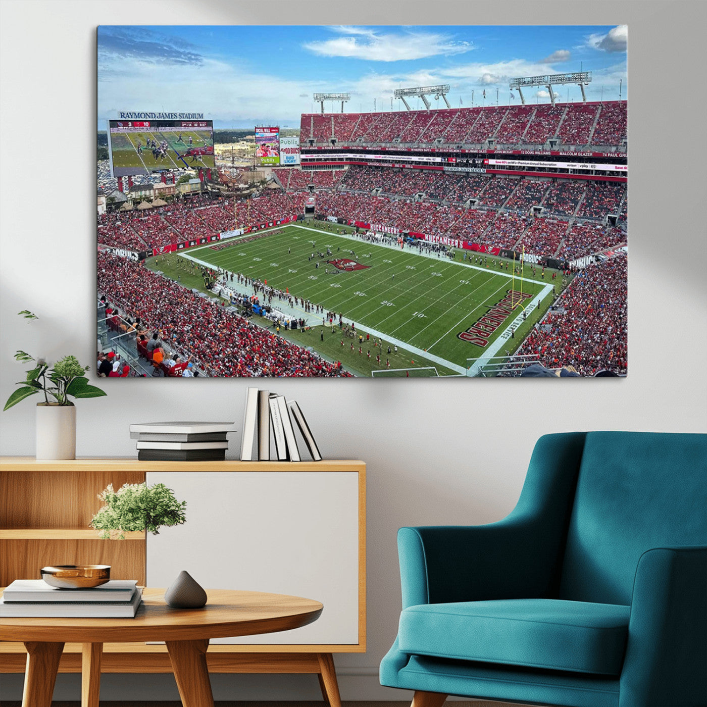 MGV-CV-36X24 - Florida Tampa Raymond James Stadium Wall Art Canvas Print - NFL Football Stadium Print Canvas