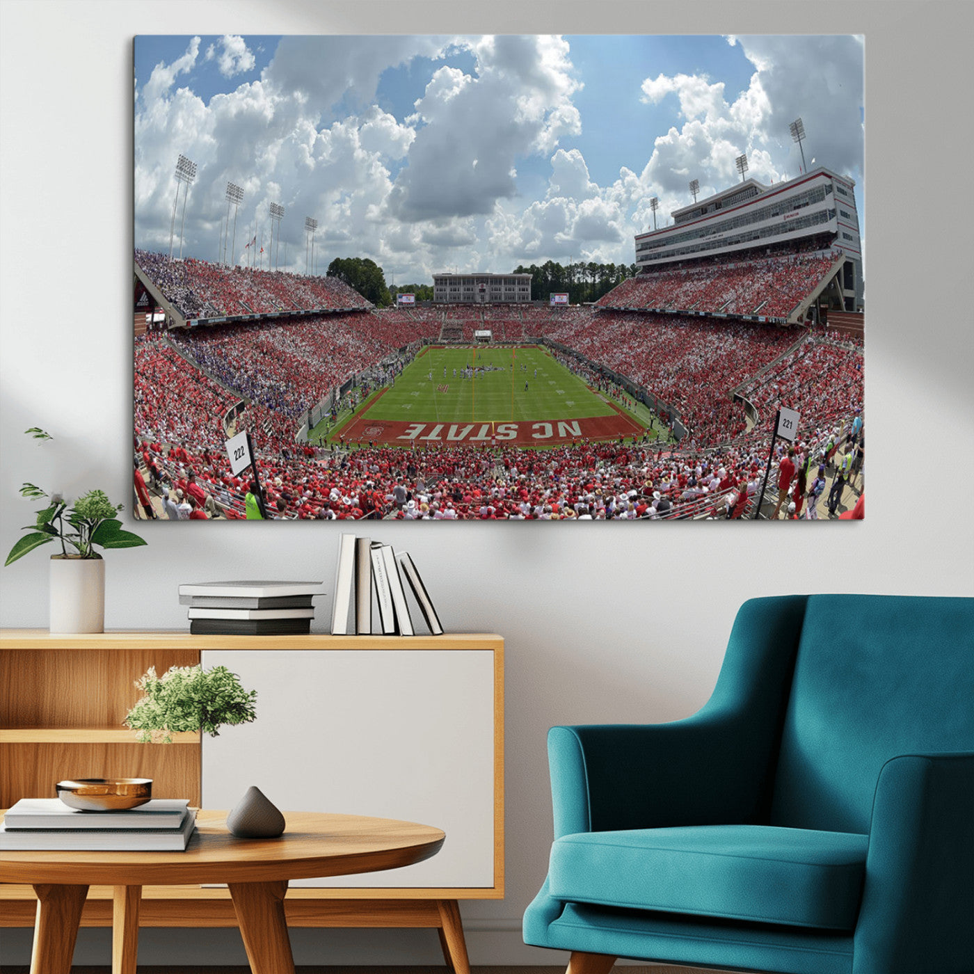 MGV-CV-36X24 - NC State Wolfpack Football Team Print Canvas- Raleigh Carter-Finley Stadium Wall Art Canvas Print