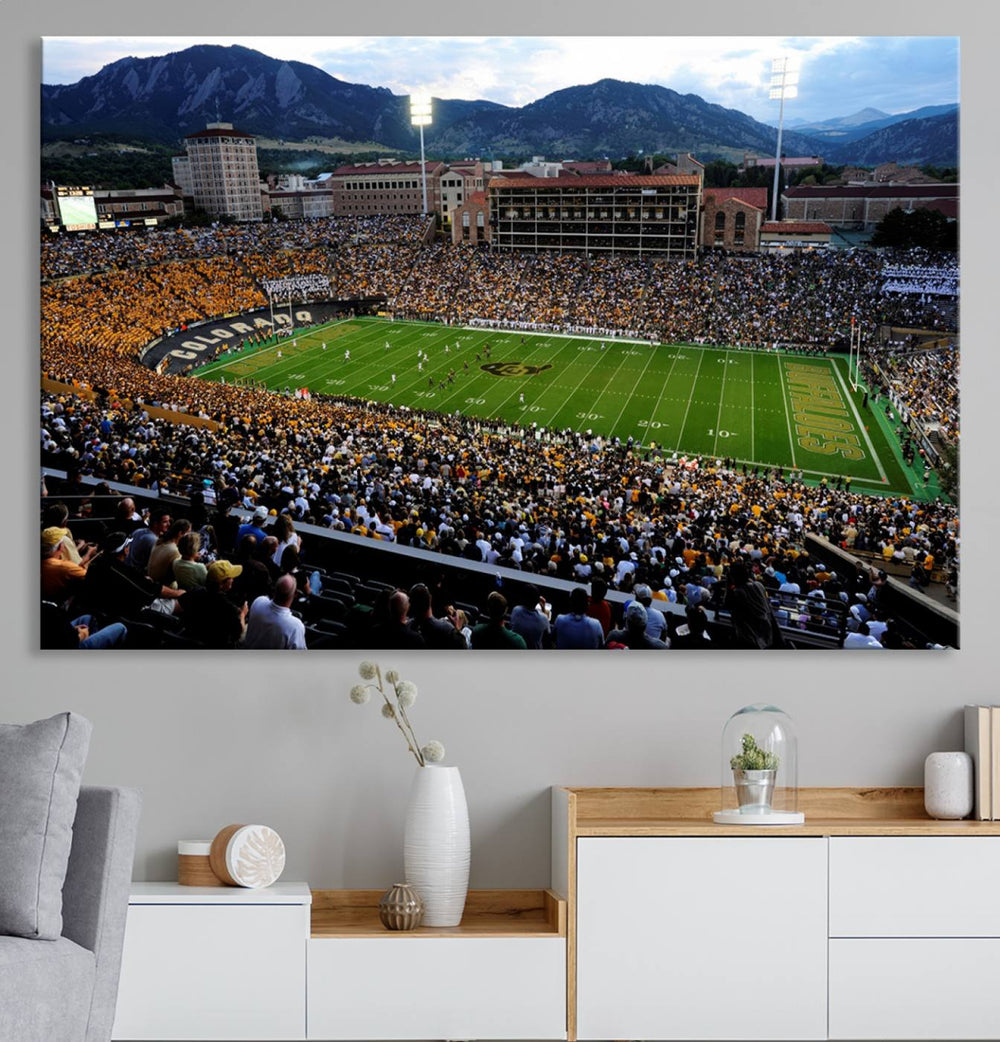 Colorado Buffaloes Football Team Print - Boulder Folsom Field Stadium Wall Art Canvas Print