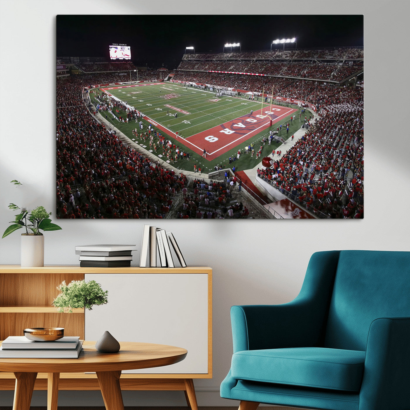 MGV-CV-36X24 - Houston Cougars Football Team Print - Houston TDECU Stadium Wall Art Canvas Print