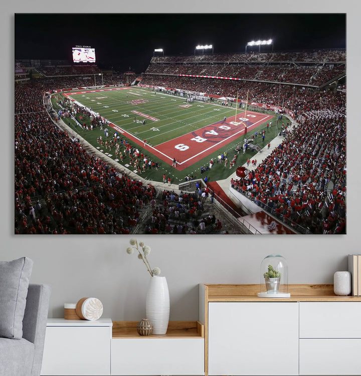 Houston Cougars Football Team Print - Houston TDECU Stadium Wall Art Canvas Print