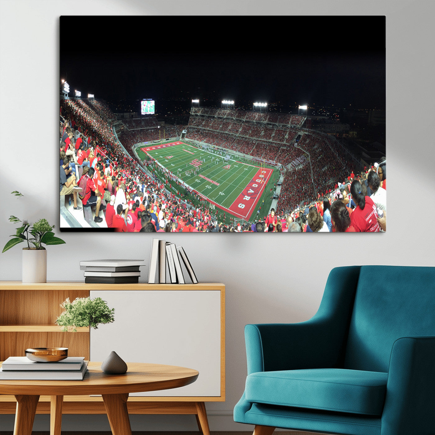 MGV-CV-36X24 - Houston Cougars Football Team Print - Houston TDECU Stadium Wall Art Canvas Print