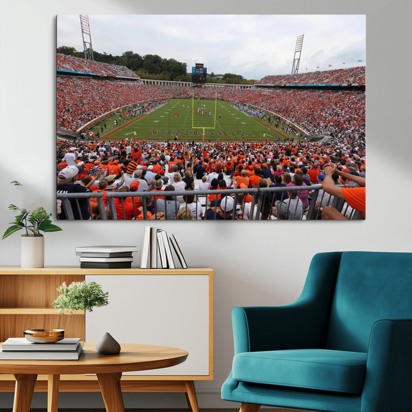 MGV-CV-36X24 - Virginia Cavaliers Football Team Print - Charlottesville Scott Stadium Print Wall Art Canvas