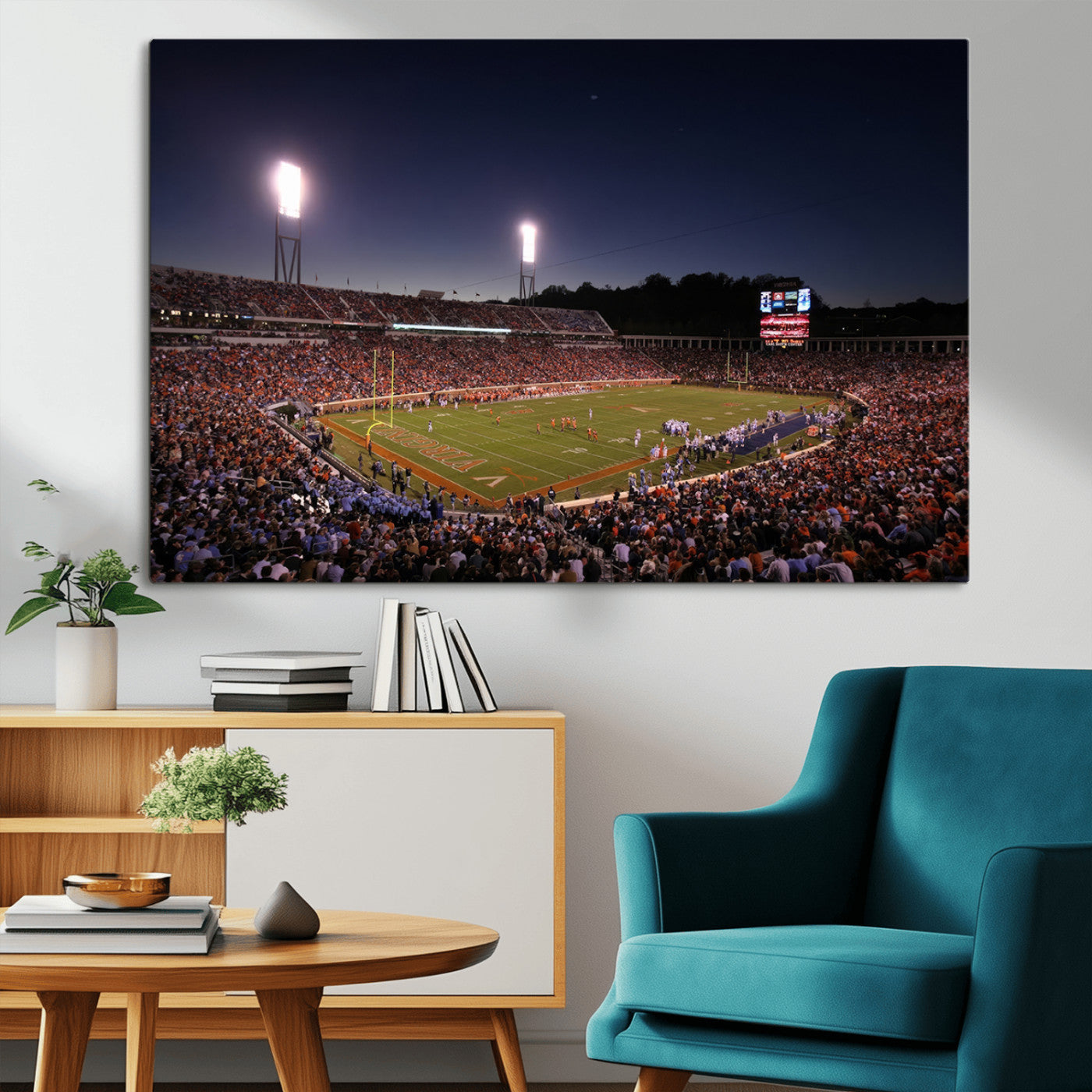 MGV-CV-36X24 - Virginia Cavaliers Football Team Print - Charlottesville Scott Stadium Canvas Print Wall Art