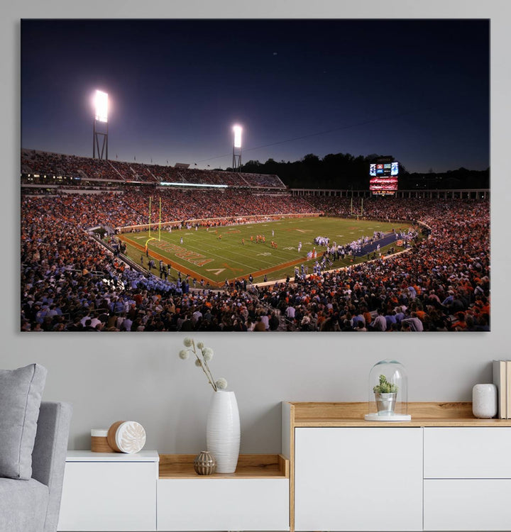 Virginia Cavaliers Football Team Print - Charlottesville Scott Stadium Wall Art Canvas Print