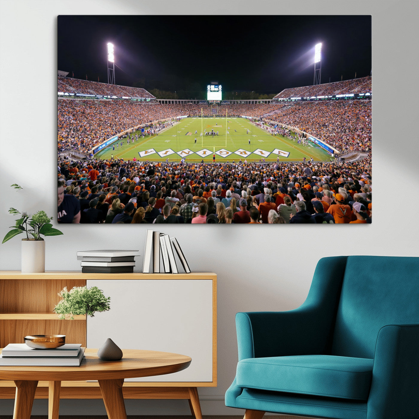 MGV-CV-36X24 - Virginia Cavaliers Football Team Print - Charlottesville Scott Stadium Wall Art Canvas Print