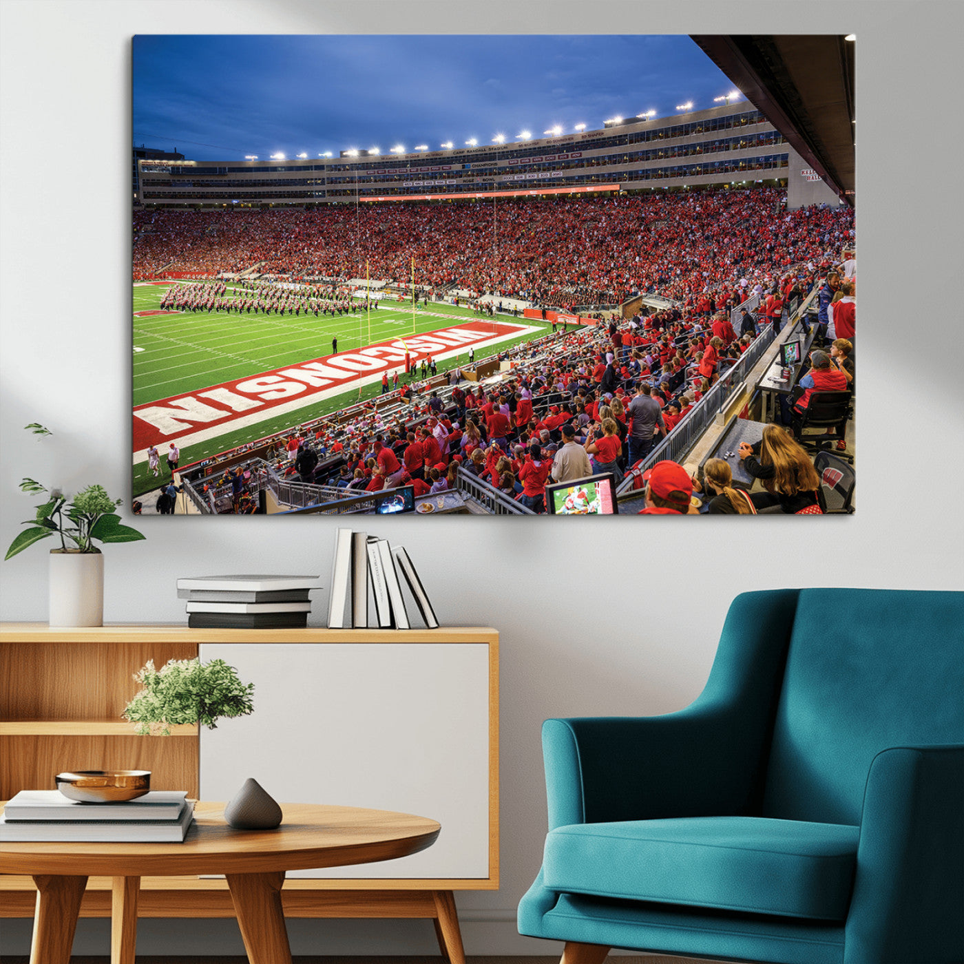 MGV-CV-36X24 - Wisconsin Badgers Football Team Print - Madison Camp Randall Stadium Wall Art, Wisconsin Badgers