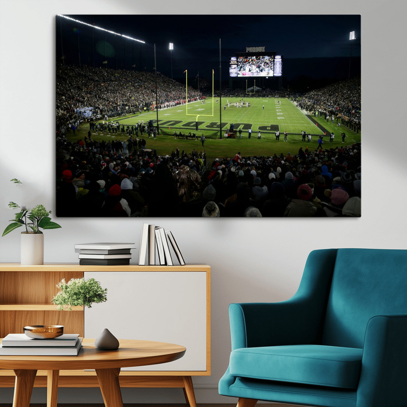 MGV-CV-36X24 - Purdue Boilermakers Football Team Print - West Lafayette Ross–Ade Stadium Wall Art Canvas Print