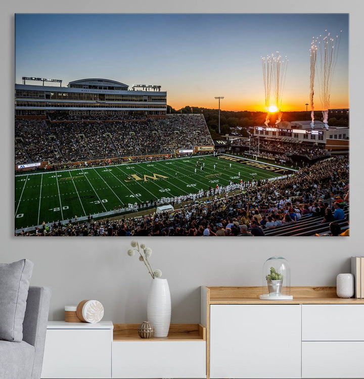 Demon Deacons Football Team Print - Winston-Salem Allegacy Federal Credit Union Stadium Wall Art Canvas Print