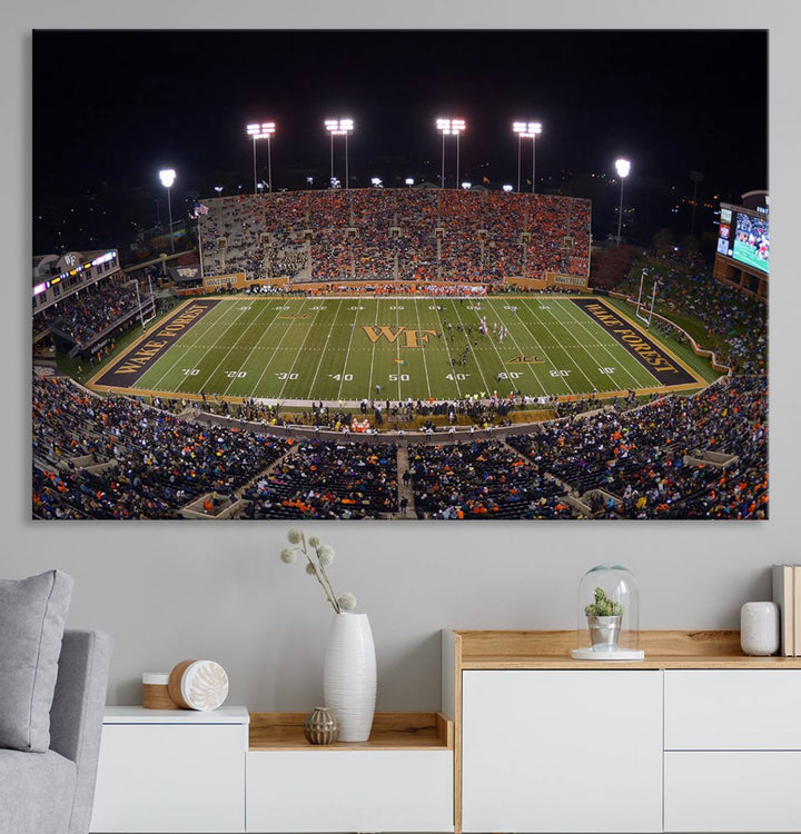 Demon Deacons Football Team Print - Winston-Salem Allegacy Federal Credit Union Stadium Wall Art Canvas Print