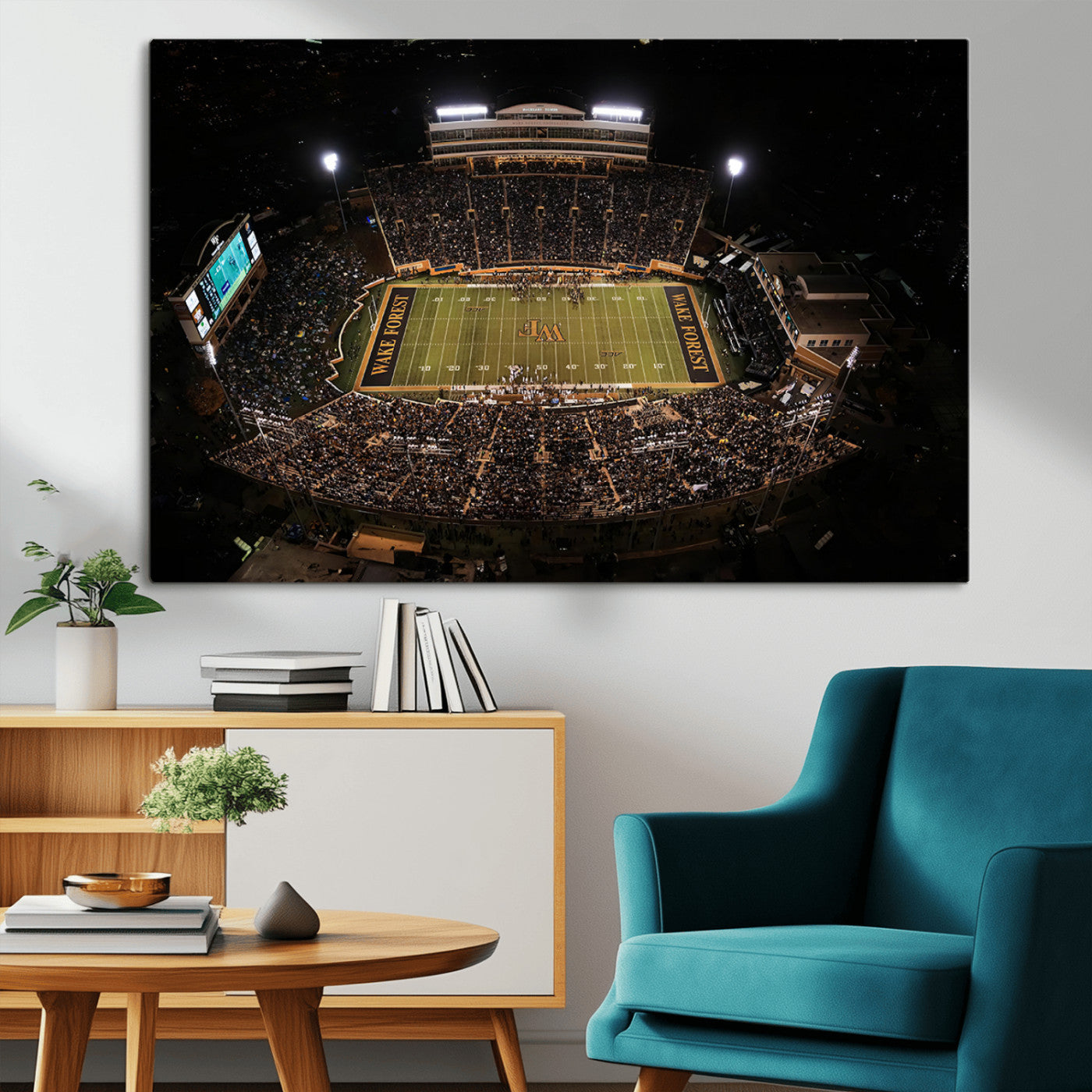 MGV-CV-36X24 - Wake Forest University Demon Deacons Canvas Printi, Football Team Print - Winston-Salem Allegacy