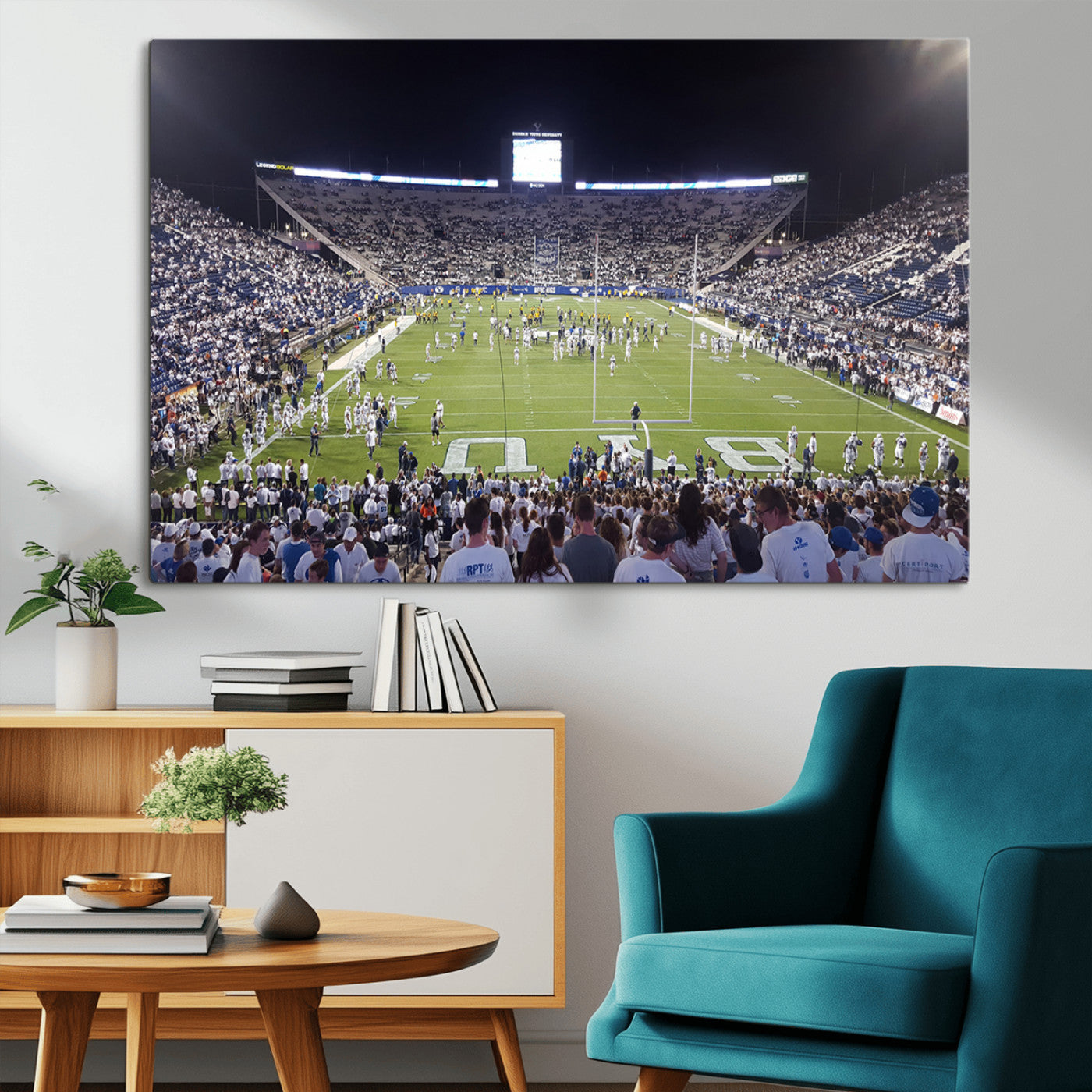 MGV-CV-36X24 - Brigham Young University Cougars Football Print Canvas - Provo LaVell Edwards Stadium Wall Art
