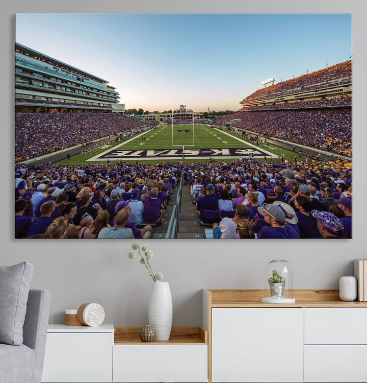 Kansas State University Wildcats Football Team Print - Manhattan Bill Snyder Family Football Stadium Wall Art Canvas Print