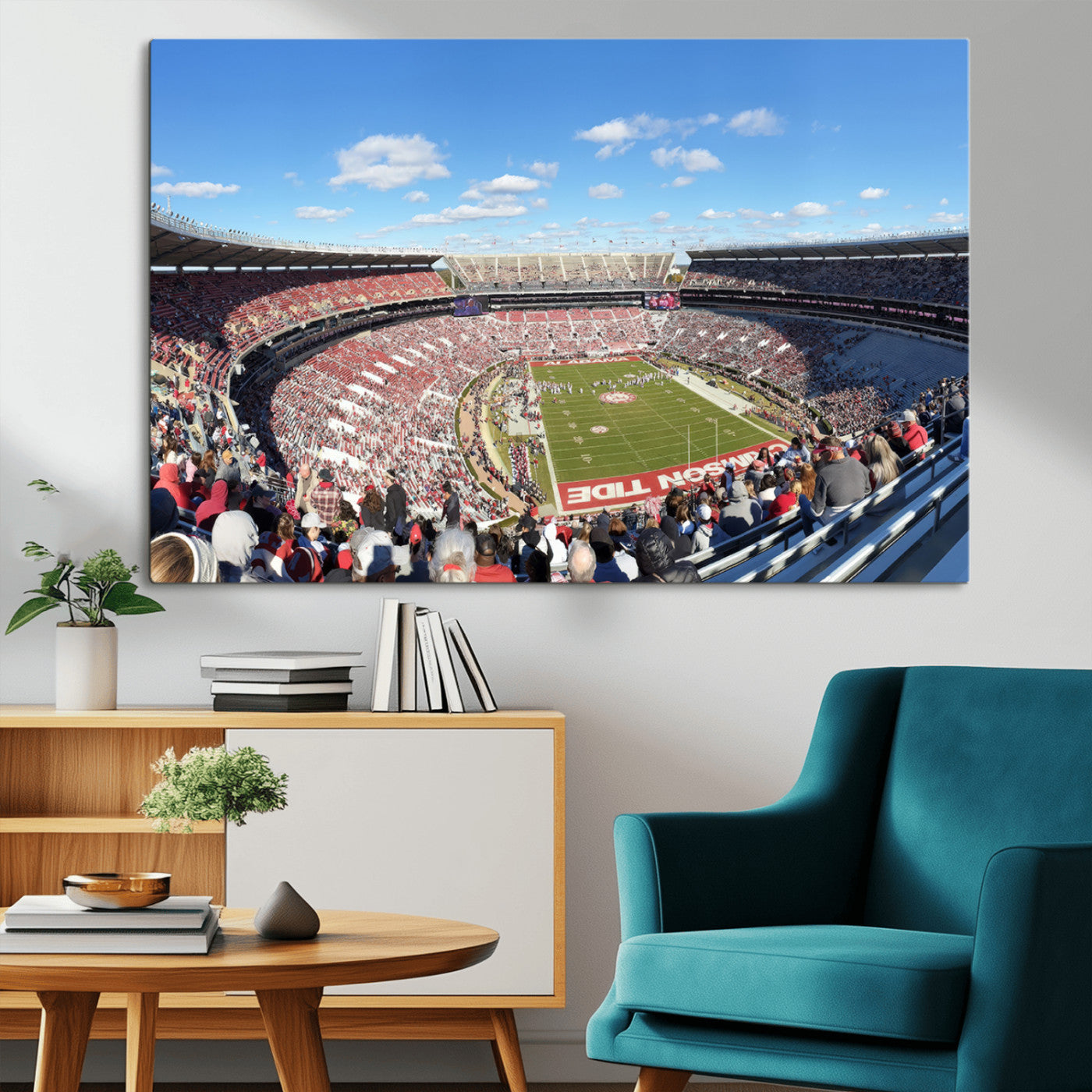 MGV-CV-36X24 - University of Alabama Crimson Tide Print Wall Art - Tuscaloosa Bryant-Denny Stadium Wall Art Canvas