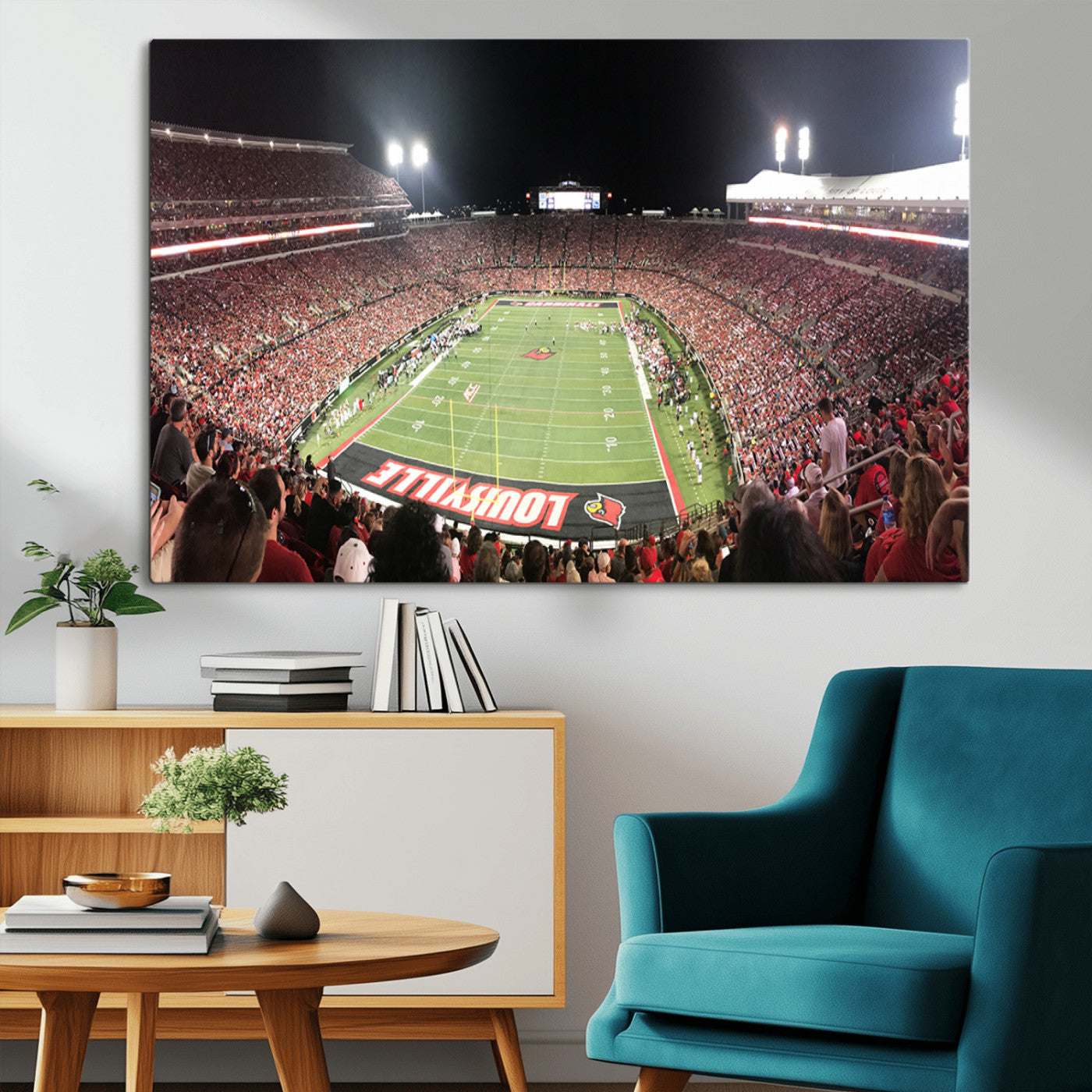 MGV-CV-36X24 - University of Louisville Cardinals Football Team Print - Louisville Cardinal Stadium Wall Art Canvas
