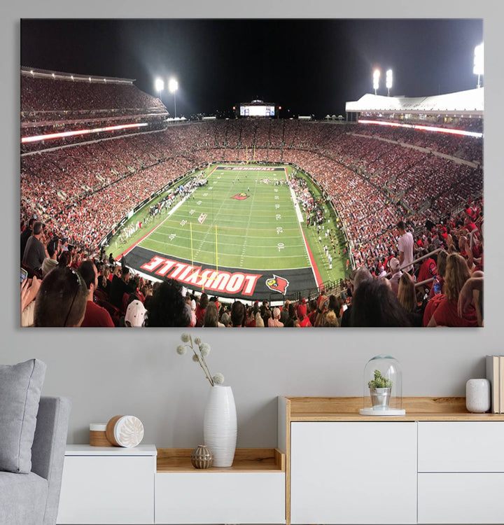 University of Louisville Cardinals Football Team Print - Louisville Cardinal Stadium Wall Art Canvas Print