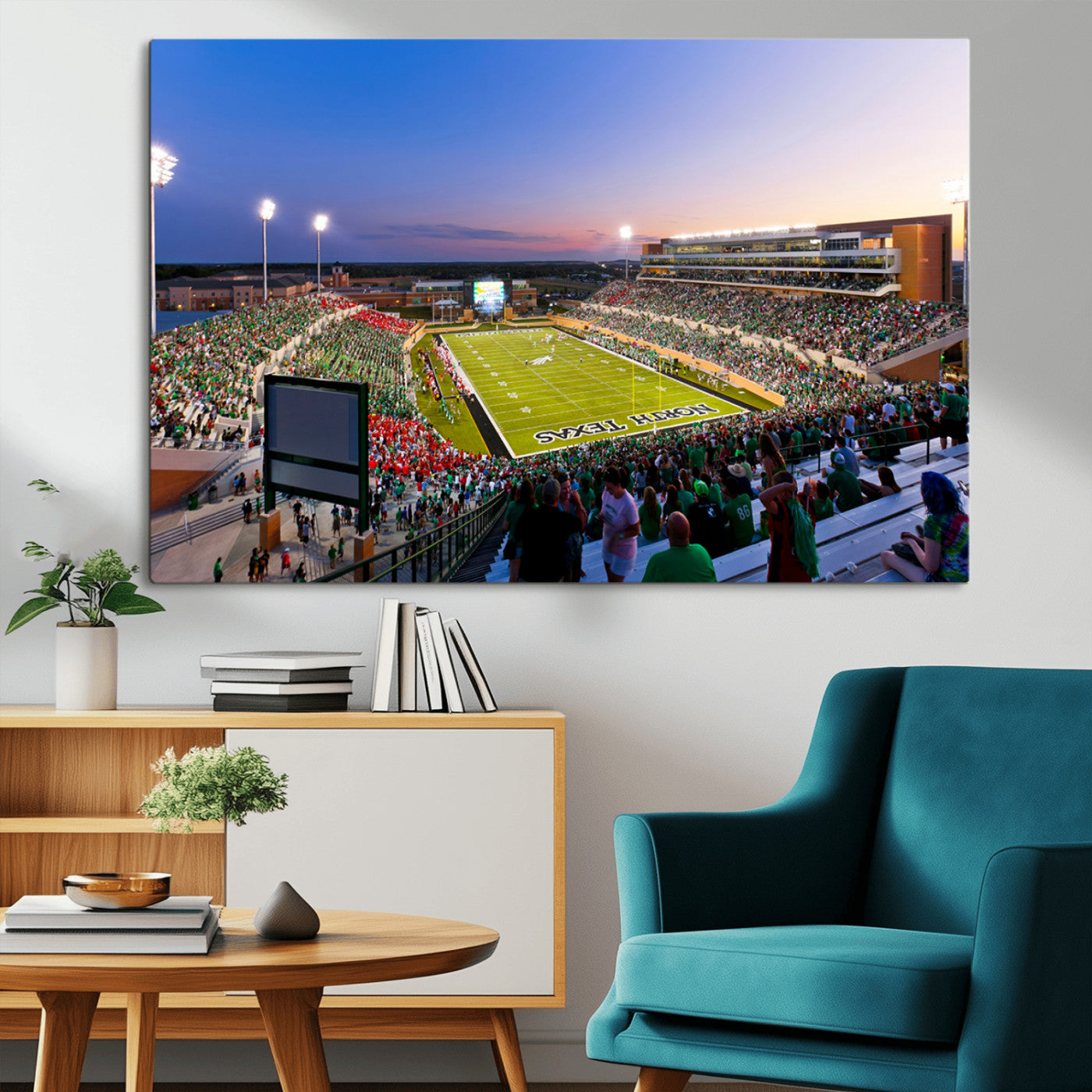 MGV-CV-36X24 - University of North Texas Mean Green Football Team Print - Denton DATCU Stadium Canvas Print Wall