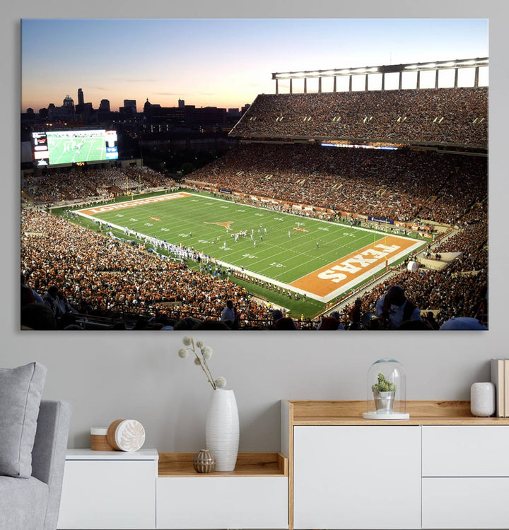 Darrell K Royal-Texas Memorial Stadium Canvas Wall Art - Texas Longhorns Football Match