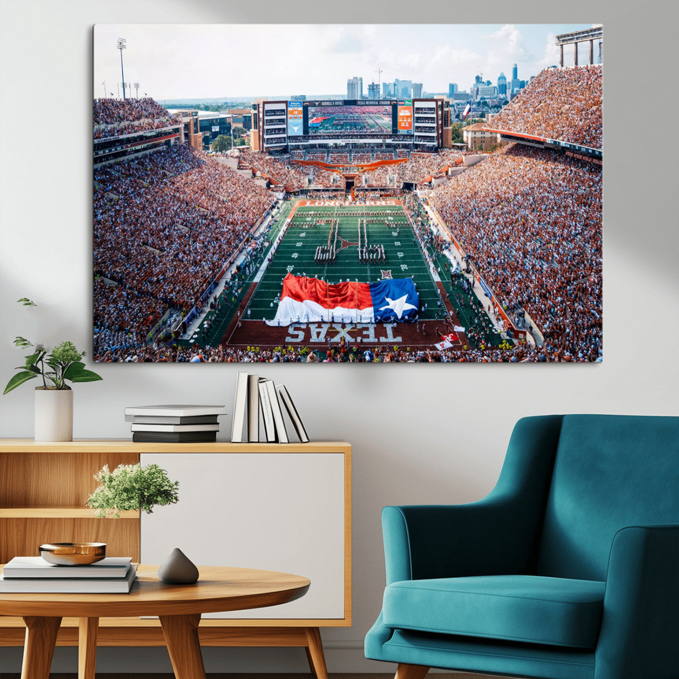MGV-CV-36X24 - University of Texas Longhorns Football Team Canvas Print - Austin Darrell K Royal-Texas Memorial