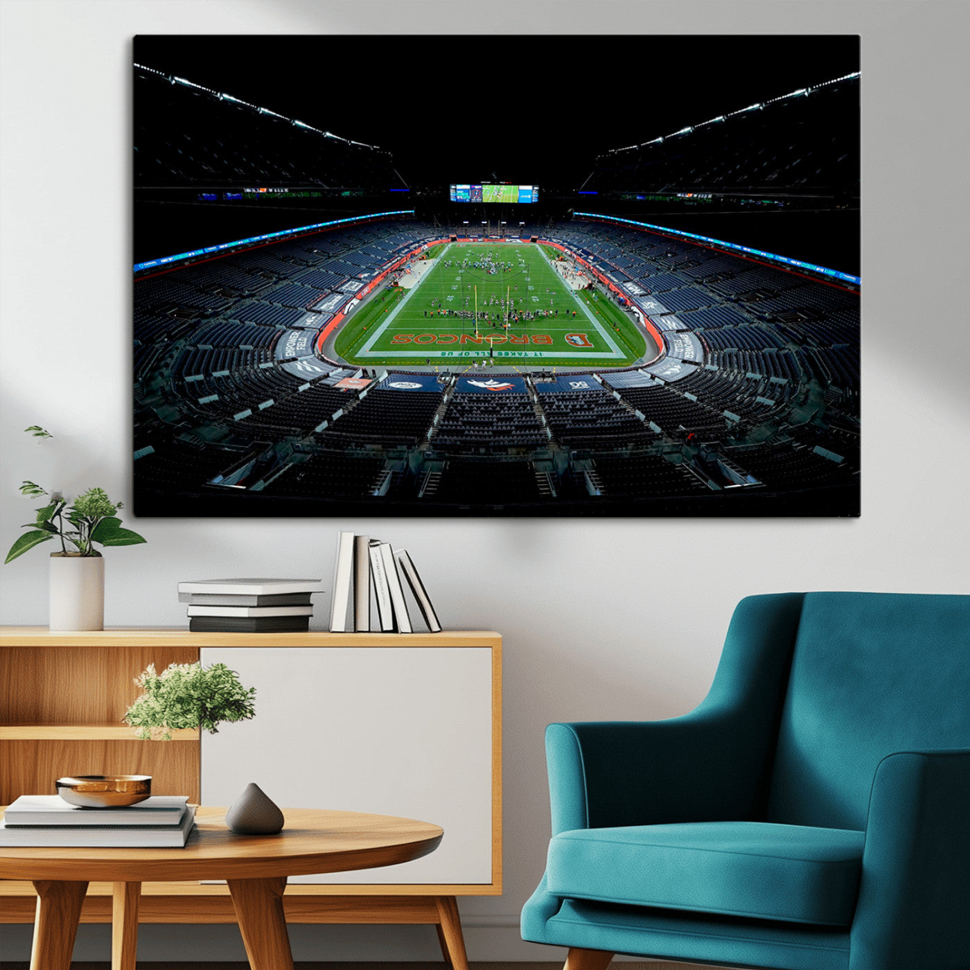 MGV-CV-36X24 - Denver Broncos Football Team Print Canvas- Denver Empower Field at Mile High Stadium Wall Art Canvas