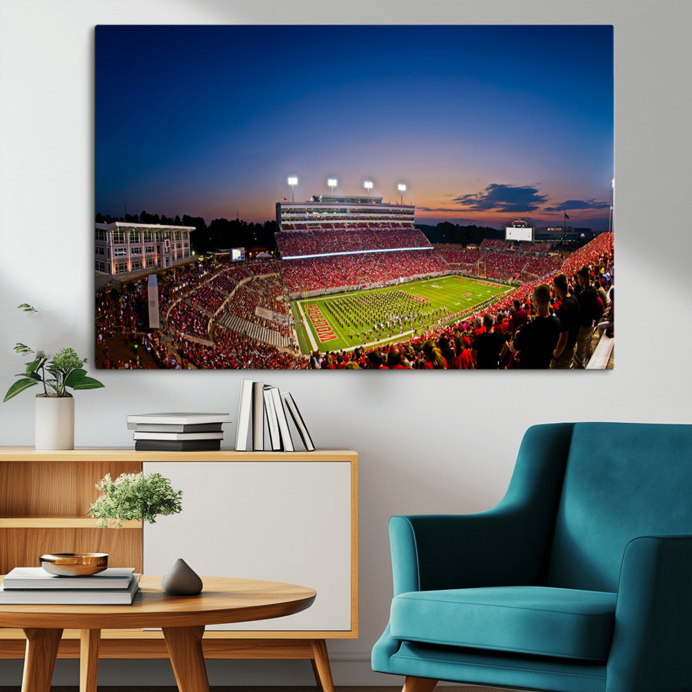 MGV-CV-36X24 - Wolfpack Football Team Wall Art Print - Raleigh Carter-Finley Stadium Wall Art Canvas Print