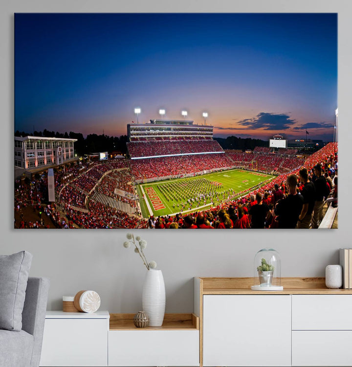 Wolfpack Football Team Print - Raleigh Carter-Finley Stadium Wall Art Canvas Print