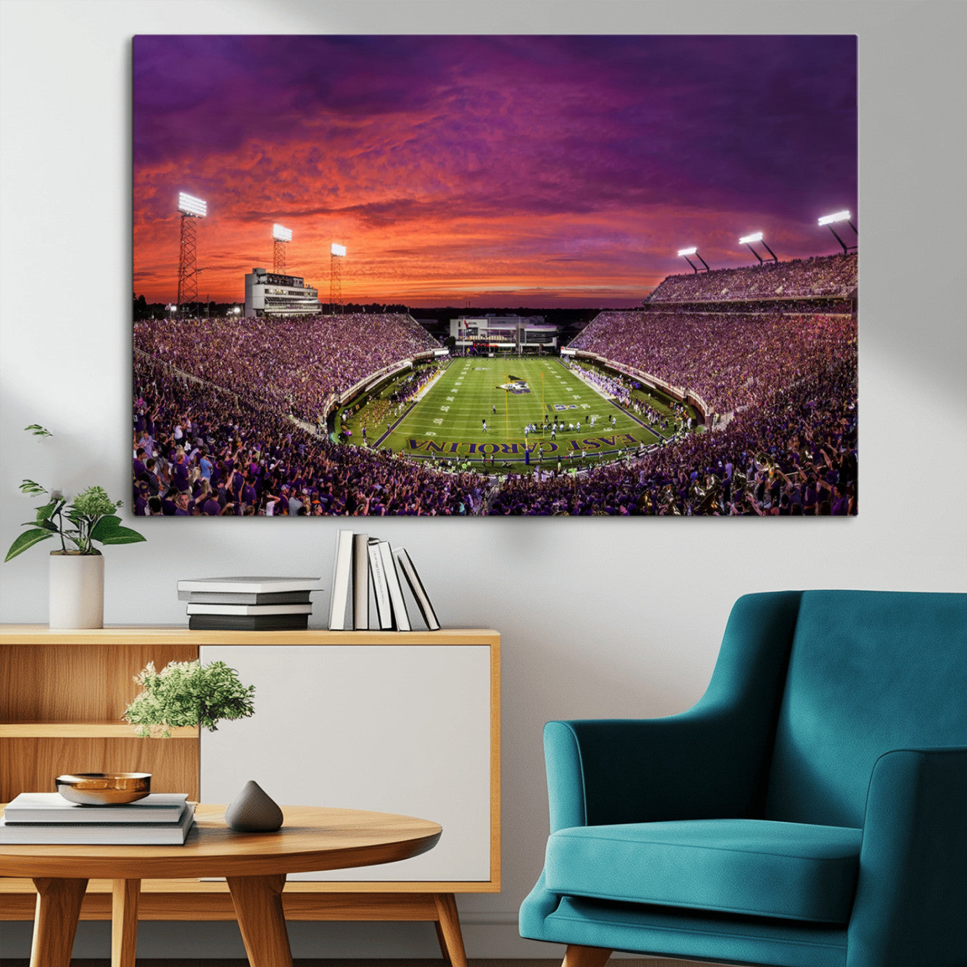 MGV-CV-36X24 - East Carolina University Pirates Football Print Canvas- Greenville Dowdy-Ficklen Stadium Wall Art