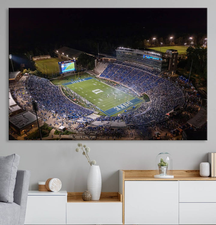 Duke University Blue Devils Football Team Print - Durham Wallace Wade Stadium Wall Art Canvas Print