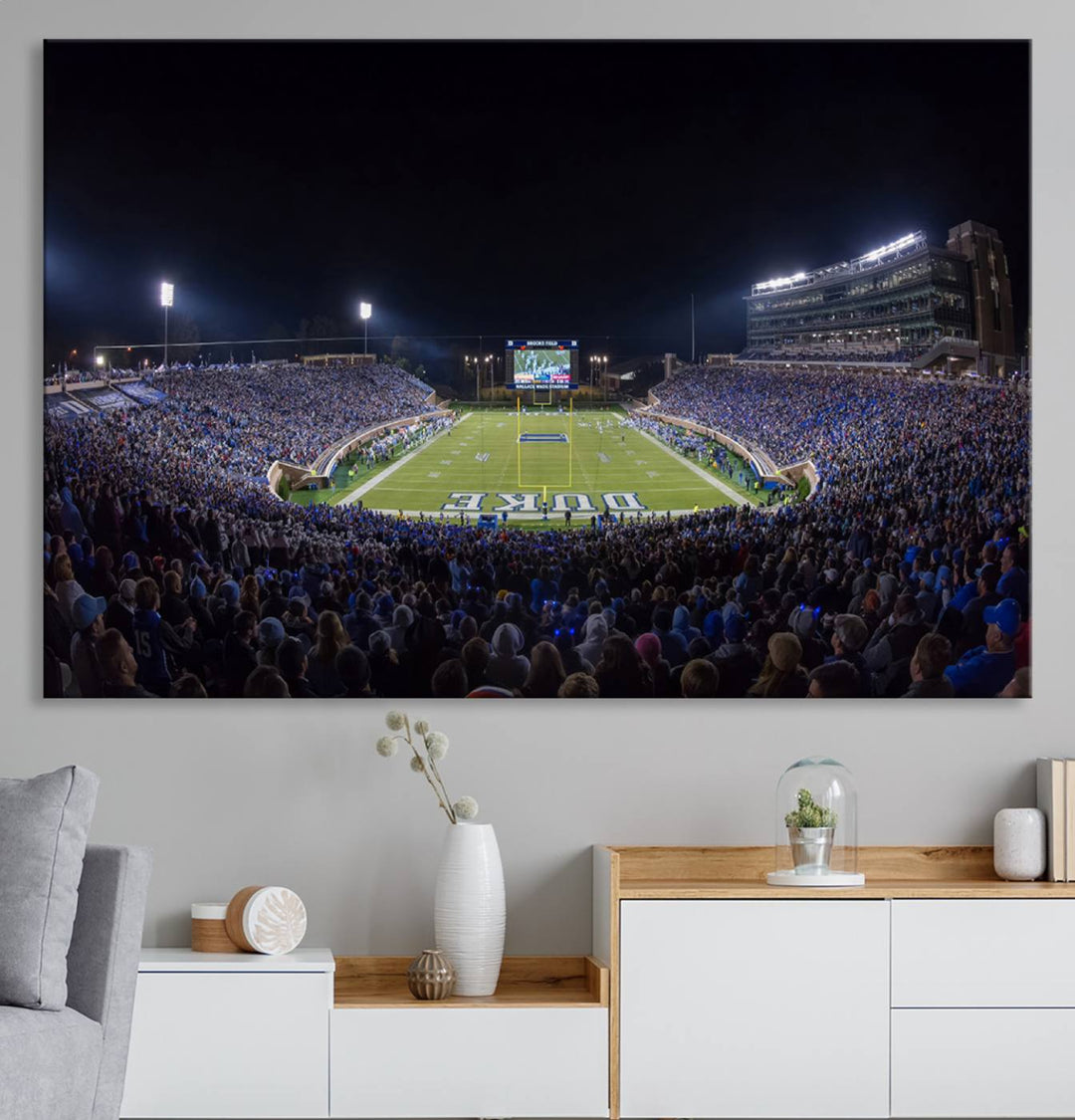 Duke University Blue Devils Football Team Print - Durham Wallace Wade Stadium Wall Art Canvas Print