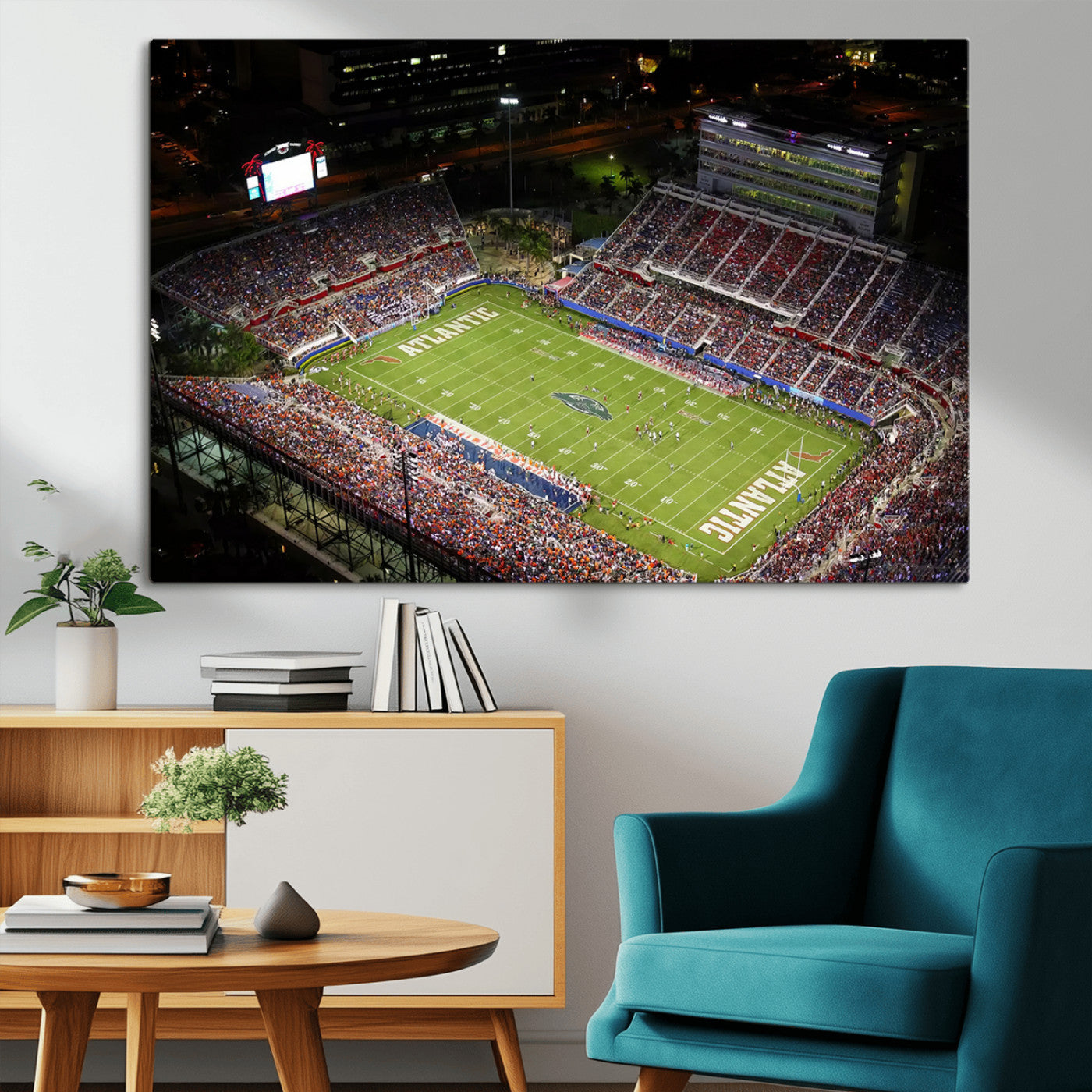 MGV-CV-36X24 - Florida Atlantic University Owls Canvas Print, Football Team Print - Boca Raton FAU Stadium Wall Art