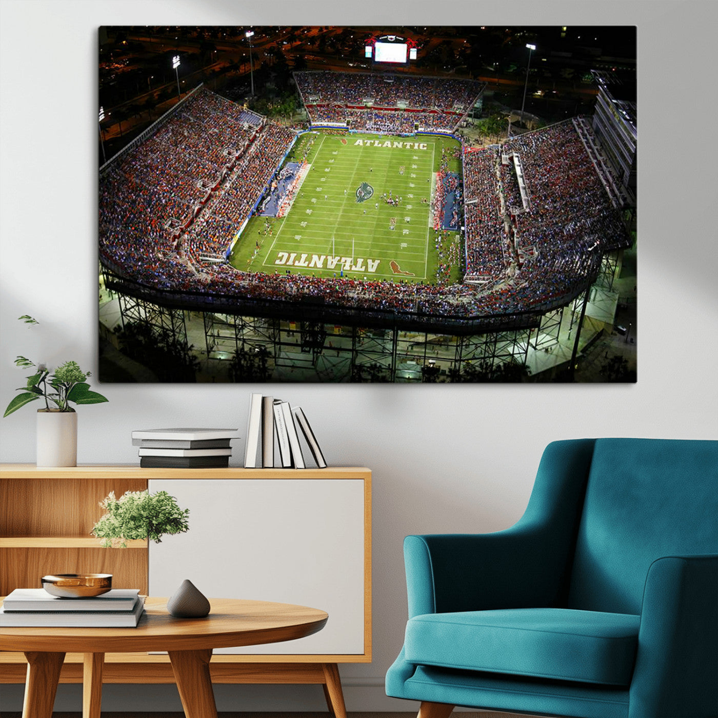 MGV-CV-36X24 - Florida Atlantic University Owls Football Team Print - Boca Raton FAU Stadium Wall Art Canvas Print