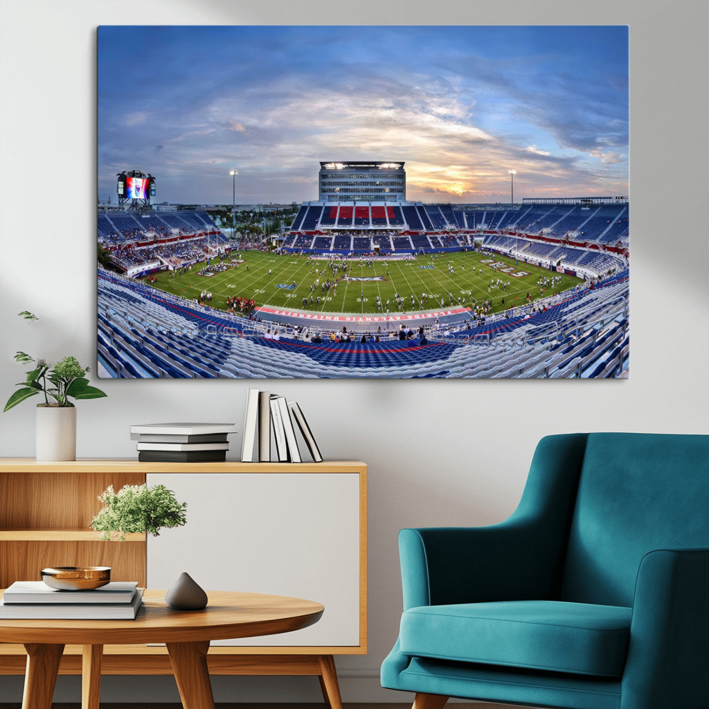 MGV-CV-36X24 - Florida Atlantic University Owls Football Team Print - Boca Raton FAU Stadium Wall Art Canvas Print