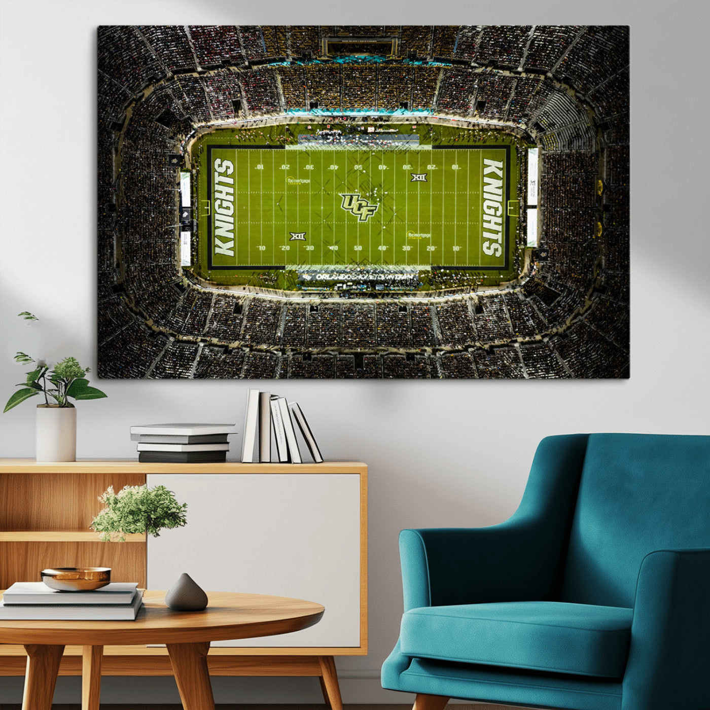 MGV-CV-36X24 - UCF Knights Football Team Print - Orlando FBC Mortgage Stadium Wall Art, UCF Knights Canvas Print