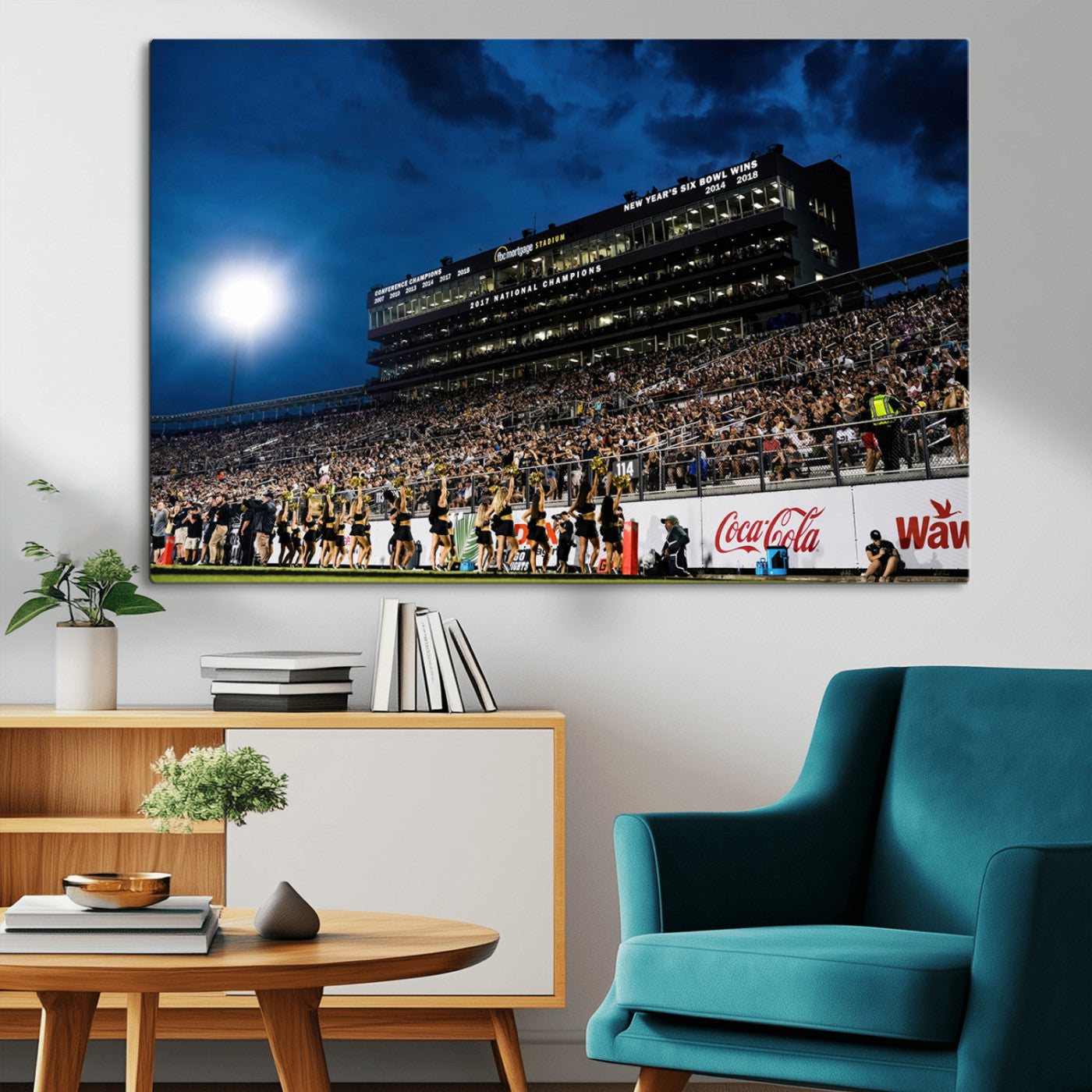 MGV-CV-36X24 - UCF Knights Football Team Print - Orlando FBC Mortgage Stadium Wall Art Canvas Print
