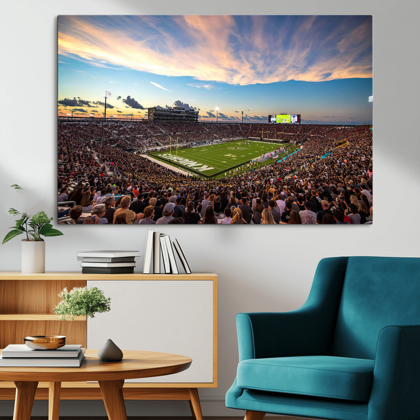 MGV-CV-36X24 - UCF Knights Football Team Print - Orlando FBC Mortgage Stadium Wall Art Canvas Print