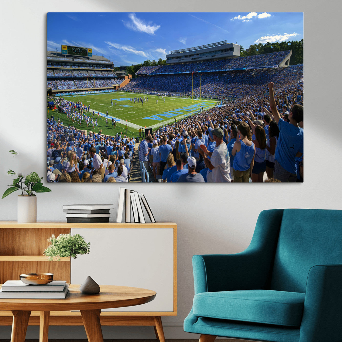 MGV-CV-36X24 - University of North Carolina Tar Heels Team Canvas Print - Chapel Hill Kenan Memorial Stadium Wall