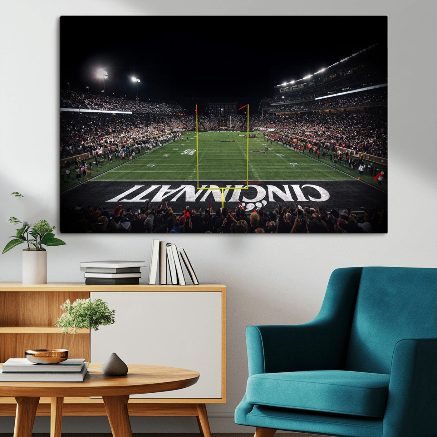 MGV-CV-36X24 - Cincinnati Bearcats Football Team Print - Nippert Stadium Wall Art Canvas Print