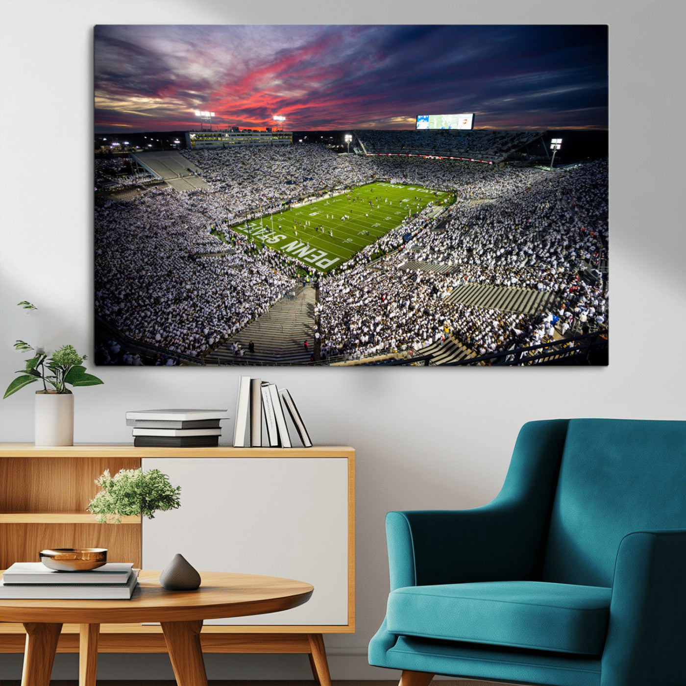 MGV-CV-36X24 - Penn State Nittany Lions Football Team Print - University Park Beaver Stadium Art Canvas Print