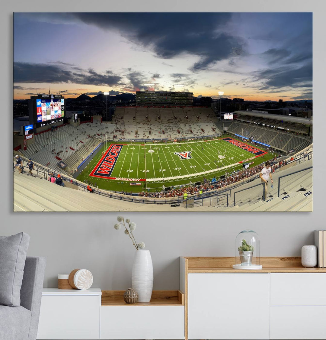 Arizona Wildcats Football Team Print - Tucson Arizona Stadium Wall Art Canvas Print