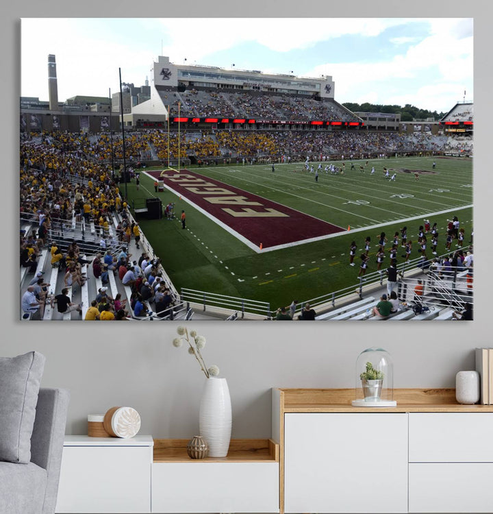 Boston College Eagles Football Team Print - Boston Alumni Stadium Wall Art Canvas Print