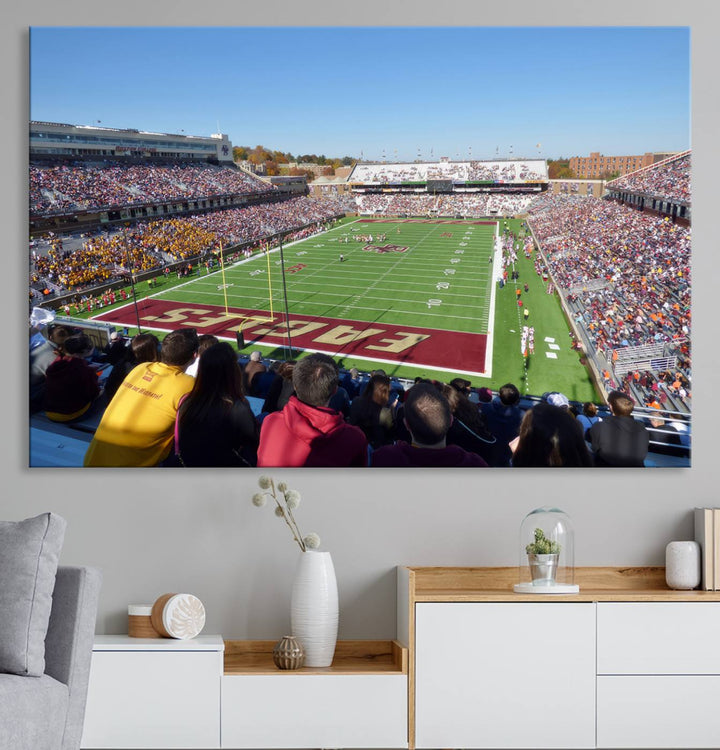 Boston College Eagles Football Team Print - Boston Alumni Stadium Wall Art Canvas Print